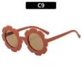 Kinder süße Blumen Sonnenbrille Karamell Rahmen braune Gläser Sonnenschutz Variante C9 - Sonnenblume Stil (C9) / Orangerot
