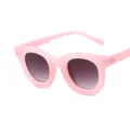 Chunky roze zonnebril stijlvolle UV bescherming trendy eyewear voor vrouwen mode - Gelei Roze Dubbele Grijze Lenzen