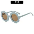Kinder Sonnenbrille Blumenform niedlich UV Schutz hellblaue Fassung PC Gläser Sommer - Sandgraublau
