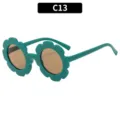 Grüne Kinder Sonnenbrille mit Blumenmuster, süße Blümchen Sonnenbrille UV-Schutz für Babys. - Seegrün