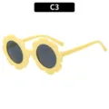 Süsse blumenförmige Kinder Sonnenbrille in Gelb, trendy PC Linsen UV Schutz Brille für Babys. - Sandgelb