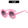 Niedliche Kinder Sonnenbrille mit rosa Sonnenblumen Design für Jungen und Mädchen. - Rosa Doppelgrau