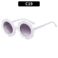 Kinder süße Blumen Sonnenbrille weißer Rahmen mit violetten Gläsern für Sonnenschutz. - Porzellanweiß