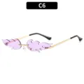 Trendy purple flame rimless sunglasses variant C6, stylish eyewear for fashion women. - Gold Frame Light Purple