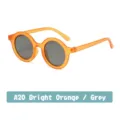 Gafas de sol redondas vintage para niños en naranja brillante con lentes grises. - A20 Naranja Brillante/Gris