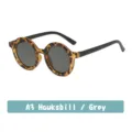 Gafas de sol redondas retro infantil, montura leopardo lentes grises, modelo A3 Hawksbill Gris. - A3 Carey/Gris