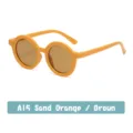 Gafas de sol redondas infantiles, montura naranja arena lentes marrones bebe mono. - A15 Naranja Arena/Marrón