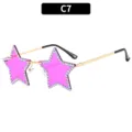 Rimless star sunglasses with dazzling rhinestones, fashion party eyewear for women and men. - Transparent Purple