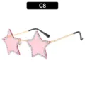 Fashion rhinestone star sunglasses rimless party eyewear unique cute pink sun glasses - Transparent Pink