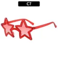 Rote Stern Sonnenbrille Neuheit Party Funky Brille Variante C7 Festival Party Stil - C7 Transparenter Roter Rahmen Rote Gläser
