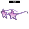 Occhiali da sole a stella viola per donna e uomo, tendenza festa costume occhiali. - C9 Montatura Viola Trasparente Lenti Viola