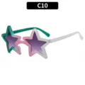 Occhiali da sole a stella colorati donna uomo festa festival divertenti design sfumato - C10 Montatura Verde Rosa Grigia Lenti Grigie