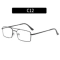 Rétro double pont monture métal noir lunettes tendance mode style vintage optique article - C12-Cadre Noir Verre Clair