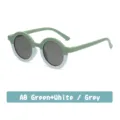 Gafas de sol redondas infantiles vintage bonitas marco verde blanco lentes grises - A8 Verde+Blanco/Gris