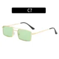 Lunettes de soleil rétro avec verres vert clair et monture double pont dorée, modèle C7. - C7-Cadre Or Verre Vert