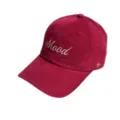 Corduroy baseball cap with Mood embroidery autumn winter casual sun hat detail product - Red