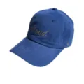 Korean style autumn winter soft top embroidered letter baseball cap casual sun protection hat - Sapphire Blue