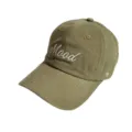 Green soft top baseball cap with white Mood embroidery, casual sun protection dad hat. - Army Green