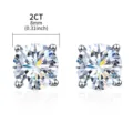 925er sterlingsilber vier krappen runder schliff ohrringe damen elegantes geschenk - Weißgold Moissanit / 2 ct