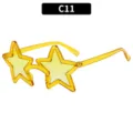 Occhiali da sole glitterati a forma di stella gialla per feste, occhiali di novita alla moda. - C11 Montatura Gialla Trasparente Lenti Gialle