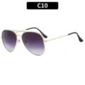 Men's classic double bridge aviator sunglasses with gradient lenses for driving and UV protection - C10-Gold Frame Dual Gray Lens