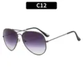 Men's classic metal frame aviator sunglasses with gradient lenses, stylish retro design. - C12-Gunmetal Frame Dual Gray Lens