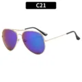 Men's Classic Aviator Sunglasses Metal Double Bridge UV Protection Eyewear Variant C21 - C21-Gold Frame Green Mercury Lens