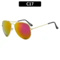 Classic men's aviator sunglasses with gold frame and colorful reflective lenses, UV400. - C17-Gold Frame Purple Mercury Lens
