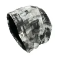 Retro versleten tie dye slouchy muts voor heren en vrouwen herfst winter hip hop - Grijs