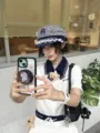 Casquette de marin rayée style marin japonais avec dentelle et étoile pour un look doux - Comme indiqué