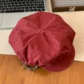 Retro women red octagonal painter hat with metal pin chain, stylish breathable summer beret. - No Returns Allowed (56-58cm) / Red