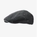Vintage Farbspritzer Flatcap für Damen und Herren, retro Schiebermütze Barette Duckbill. - M (56-58cm) / Schwarz