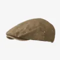 Nahaufnahme des Vintage-Schiebermützen-Details mit Farbspritzern und einzigartiger Handwerkskunst. - M (56-58cm) / Khaki