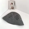 Dunkelgrauer Lochstrick Anglerhut mit Rauten Zopfmuster fur atmungsaktiven Sommerschutz. - M (56-58cm) / Grau