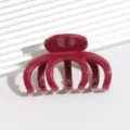 Glänzende burgunderrote kleine Haarklammer, süße Styling-Seitenklammer für den Alltag. - Hohle Krallen Haarklammer