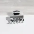 Silberner Metall Haarklammer minimalistisches kleines Haarzubehör für alltägliches Styling chic. - Gerade Silber
