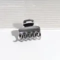 Silberne Metall Haarklammer minimalistisches kleines Haaraccessoire fuer taegliches Styling - Gerade Dunkelgrau