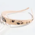 Elegant tortoiseshell headband, chic beige hair hoop with fashionable leopard print design for women. - Leopard Black Beige