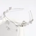 Diadema de mariposa con pedrería de doble capa estilo coreano accesorio de pelo de hada - Mariposa de Strass Doble Capa Plateado