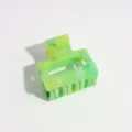 Detailed view of the 4cm marbled small hair claw clip showing its unique green and yellow pattern. - Square / 4cm Size / Pure Green Tie-Dye