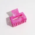 Pink marbled 4cm small hair claw clip detail, cute sweet hair accessory for daily wear. - Square / 4cm Size / Rose Red Smudge