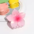 Exquisites Detailbild der rosa Farbverlauf Blumen Haarklammer, süßes Haaraccessoire für Alltag - Rosa