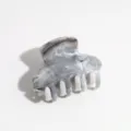 Grey marbled hair claw clip detail, small size acrylic hair accessory for half up hairstyles. - Solid Semicircle Clip / 4.5cm Size / Gray