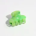 Close up of the green marble small hair claw clip showing glossy finish and teeth detail. - Solid Semicircle Clip / 4.5cm Size / Pure Green Tie-Dye