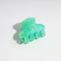 Small marbled hair claw clip detail shot, green and blue resin hair accessory for women. - Solid Semicircle Clip / 4.5cm Size / Teal