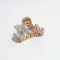 Small 4cm hair claw clip featuring a stylish brown marbled design for half-up hairstyles. - Wave Hairpin / 4.5cm Size / Tan