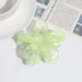 transparent green floral hair claw clip sweet candy color resin hair accessories for women - Light Green
