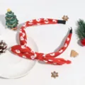 Bandeau de Noël en tissu imprimé Père Noël avec nœud papillon pour les fêtes. - Père Noël Rouge