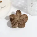Pince à cheveux fleur floquée imprimé léopard marron, accessoire de mode élégant. - Frangipanier Khaki