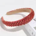 Luxus roter Strass gepolsterter Haarreif glitzernder Kristall hoher Kopf Haarreifen Damen - Roter Strass